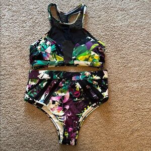 Express Floral High-Waisted Bikini Set